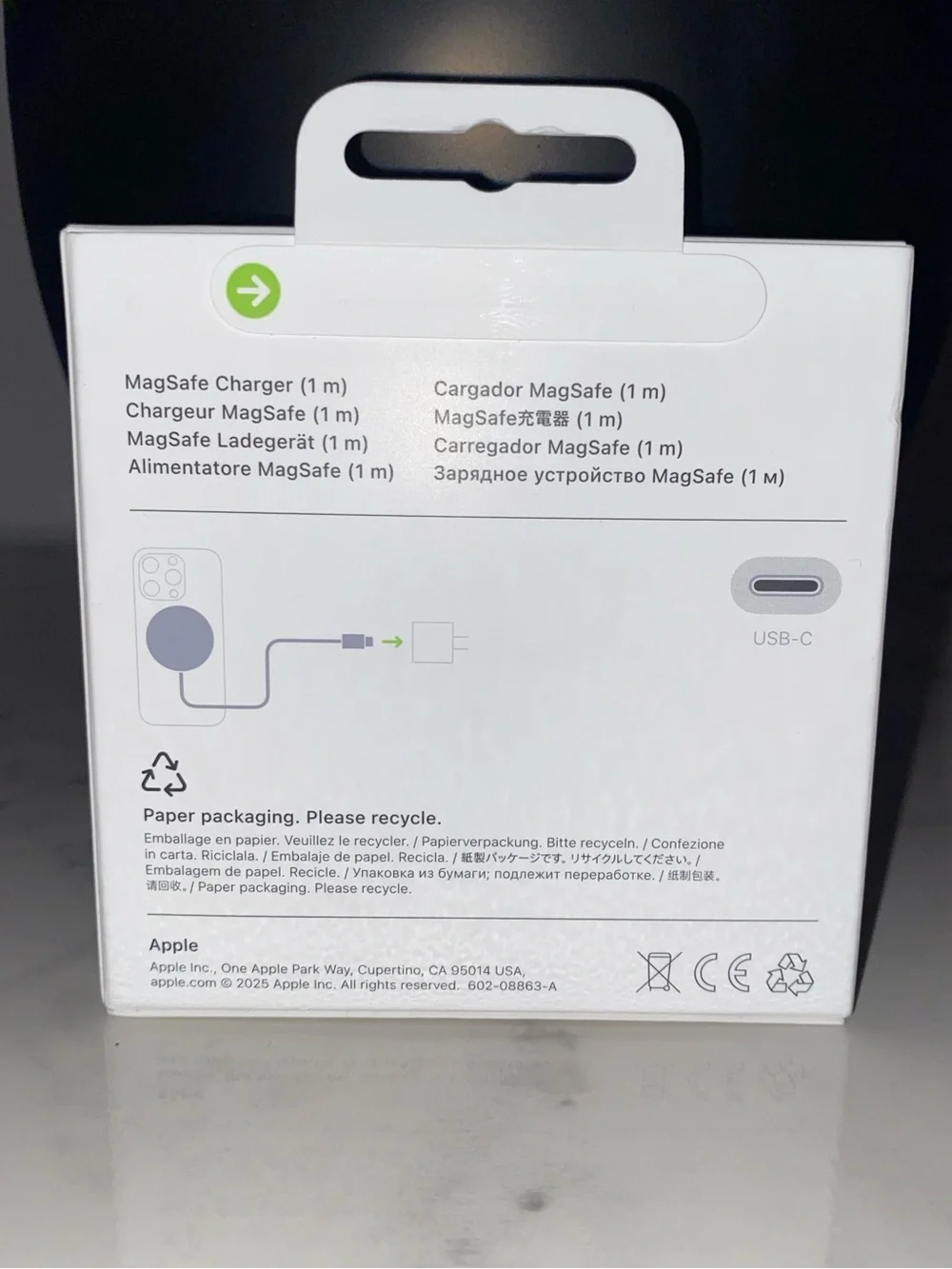 Apple - MagSafe Charger (1m) For iPhone 12 through iPhone 17 Models + AirPods